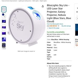 BlissLights Sky Lite - LED Laser Star Projector, Galaxy Projector